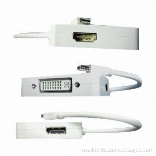 Mini DP M to HDMI + DVI + DP F Multiple Adapter